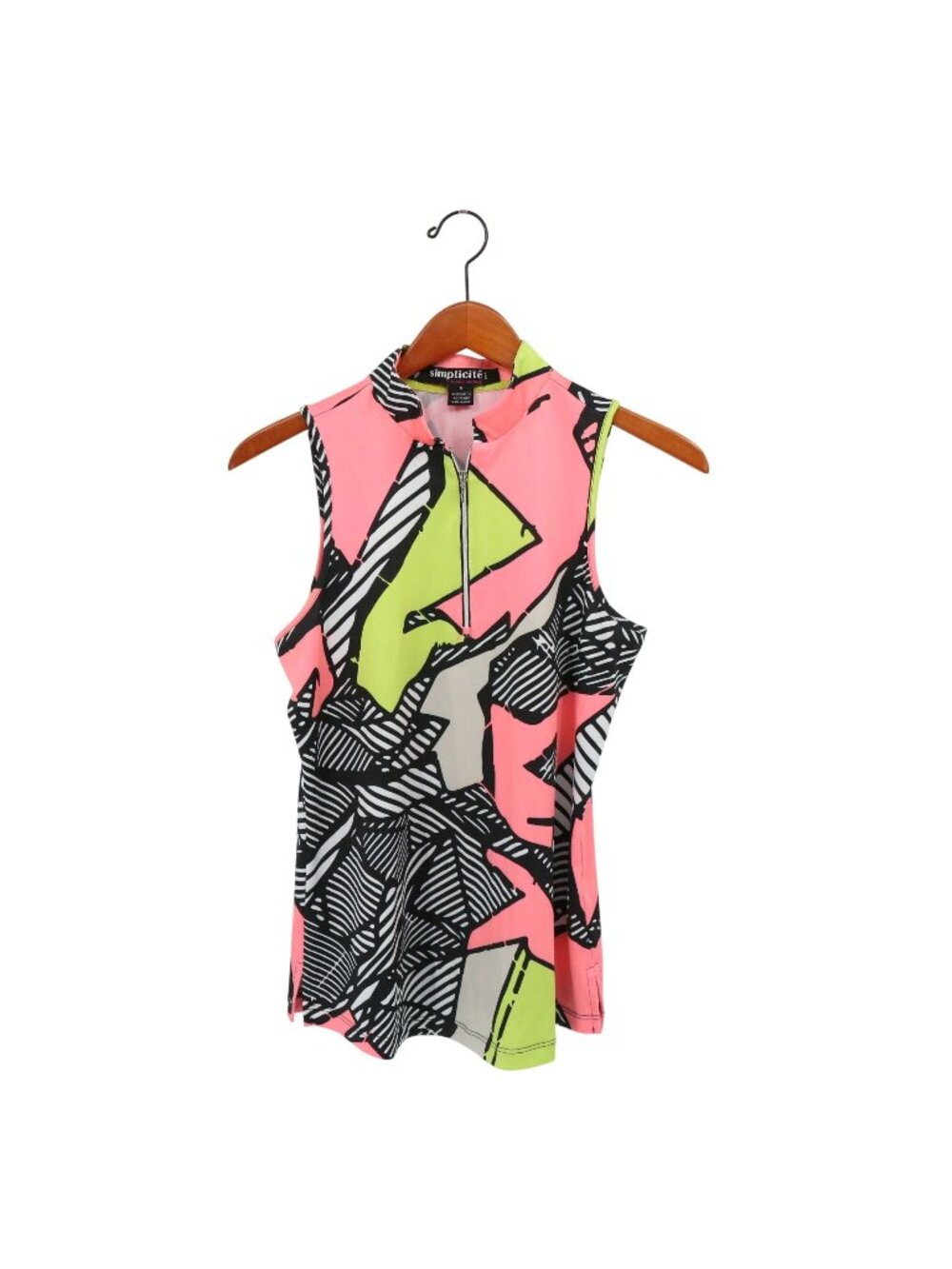 Jamie Sadock Simplicite Sleeveless Golf Tennis Pink Black Polo Shirt Top S